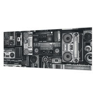 FOTOTAPETE 250x104 cm - Retro-Radio - Schwarz, Textil (250/104cm) - Wallfluent