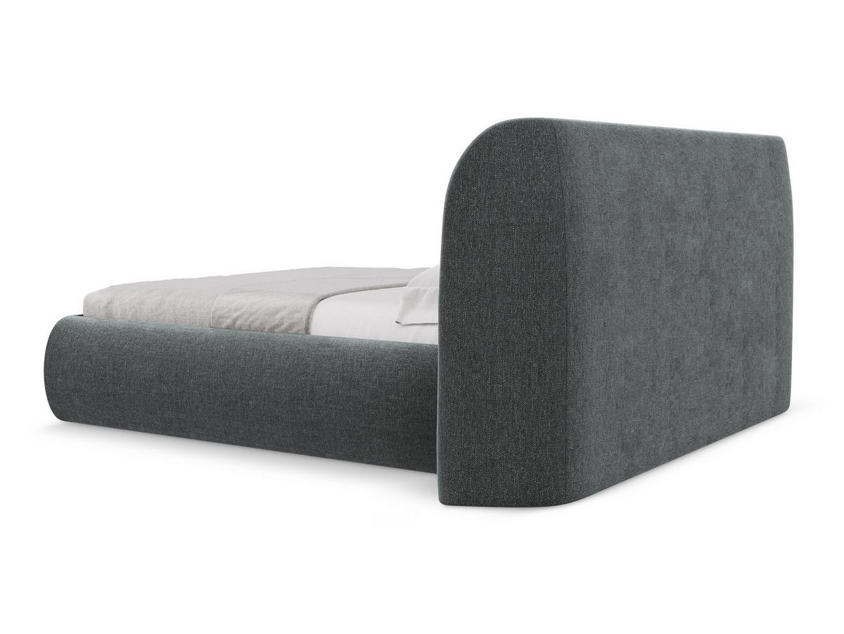 POLSTERBETT mit Bettkasten und Lattenrost 210x215 Grau - Schwarz/Graphitfarben, Kunststoff/Textil (160/200cm) - Makamii