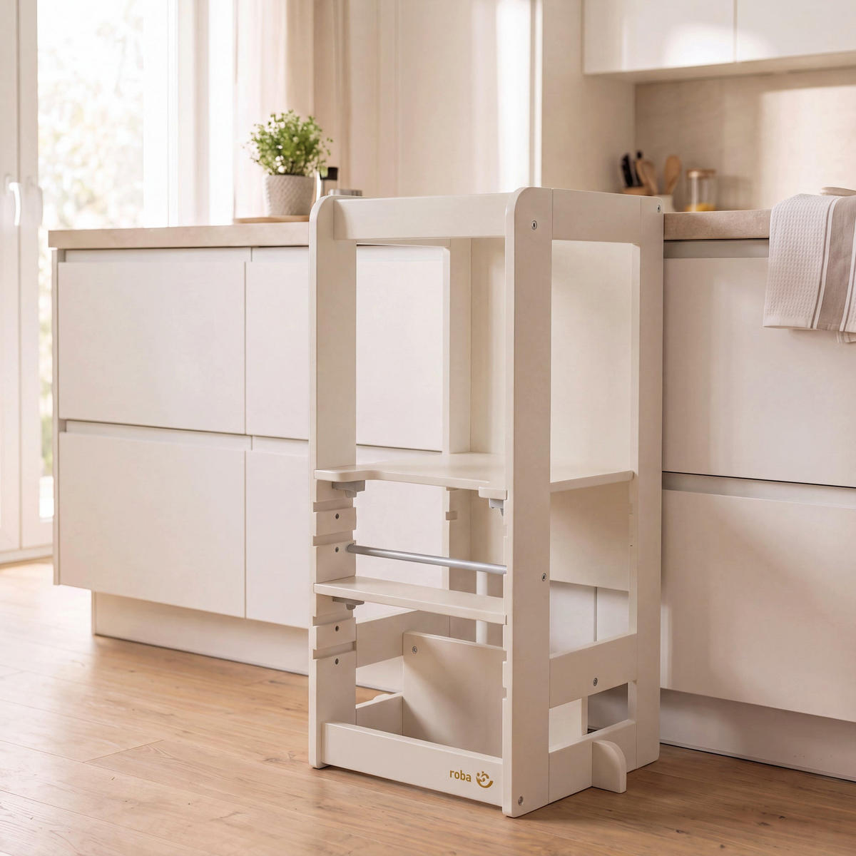 LERNTURM Step & Play 2in1 - Kaschmir, Holzwerkstoff/Metall (50.5/85/40cm) - Roba