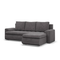 ECKSOFA RECHTS MIT SCHLAFFUNKTION FORESTA, Cord - Dunkelgrau - Dunkelgrau, Textil (230/159cm) - Mebligo