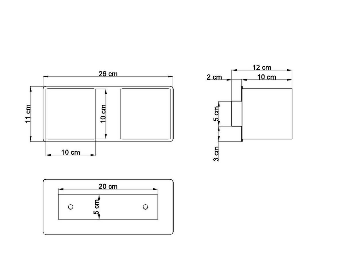 LED WANDLEUCHTE Aluminium Grau 2-flammig - Grau, Metall (12/26/12cm) - Sollux Lighting