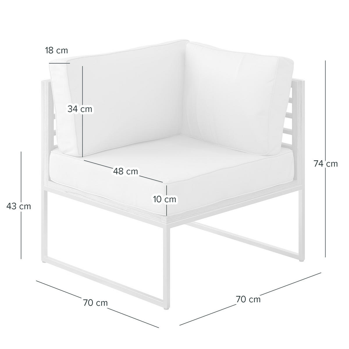 LOUNGEECKE - Webstoff / Teak massiv - Anthrazit, Holz/Textil (70/74/70cm) - home24
