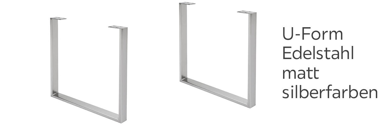 Tischsystem Memory Tischgestell U-Form matt silberfarben