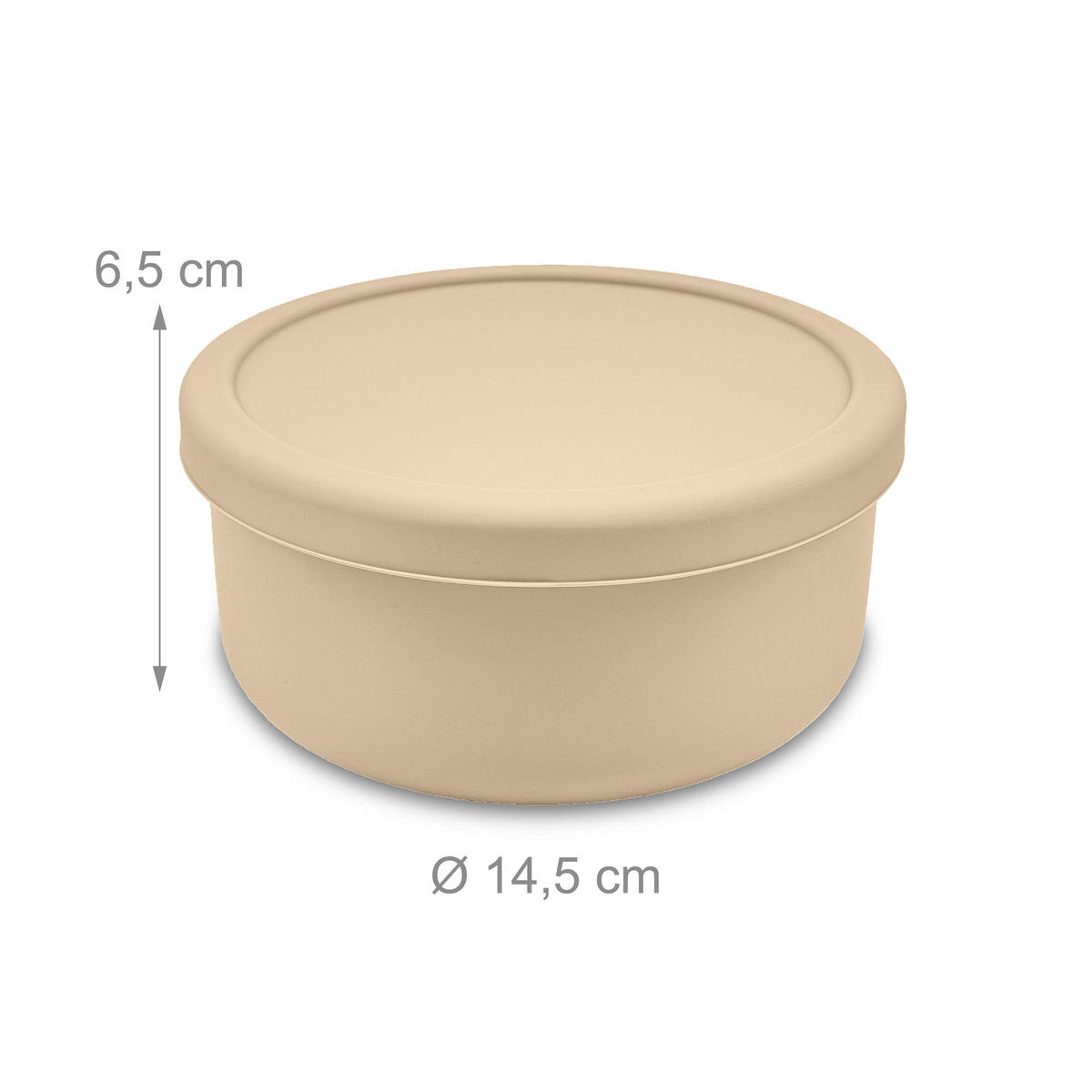 PIZZATEIGBOX Beige 4er-Set Silikon mit Deckel - Beige, Kunststoff (14.5/6.5/14.5cm) - Relaxdays