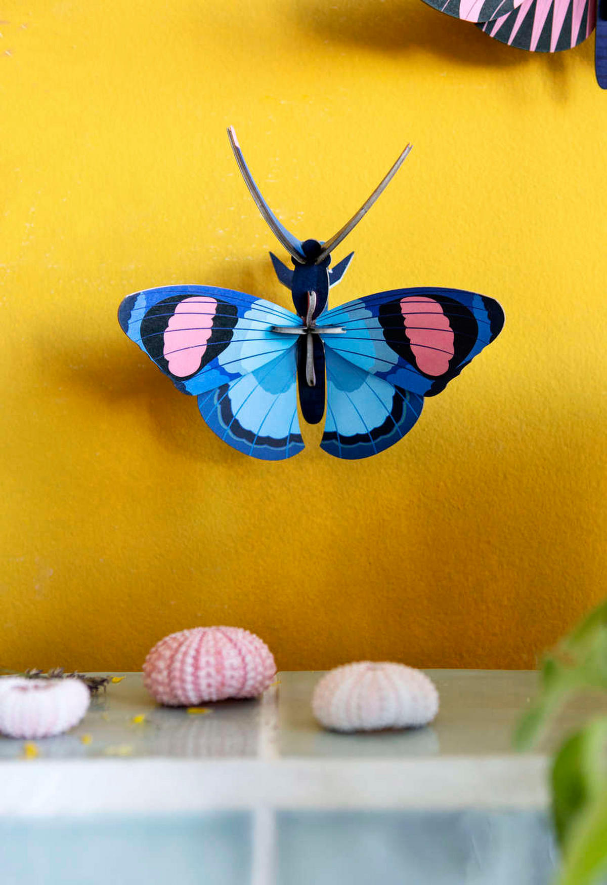 WANDDEKO Pfauenauge 16/6 cm - Blau/Pink, Wellpappe (16/6/17cm) - KUNSTLOFT