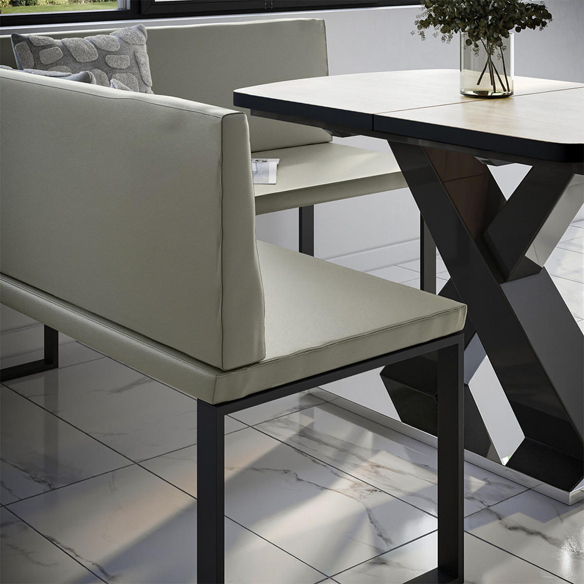 ESSZIMMER-ECKBANK Ravon Cashmere 150 x 150 cm - Kaschmir, Textil (150/87/150cm) - Vicco