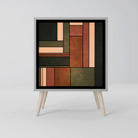 SIDEBOARD FIGURES OF NATURE, Grau, 57,5x42x77,5 cm, Schräge Buchenholzfüße - Buchefarben/Multicolor, Holzwerkstoff/Buchenholz (57.5/77.5/42cm) - SpaceRebels