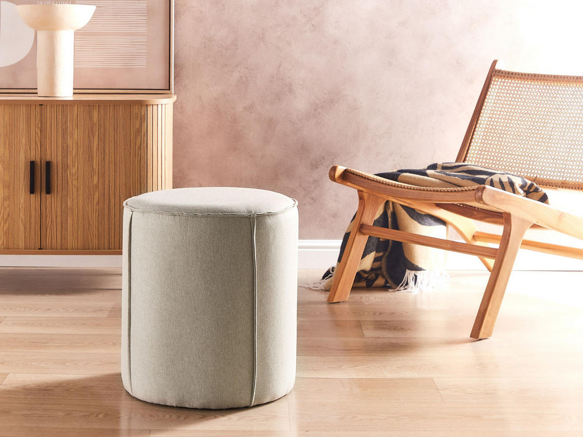 POUF bej Sedona - bej, material textil (40/43/40cm) - Beliani