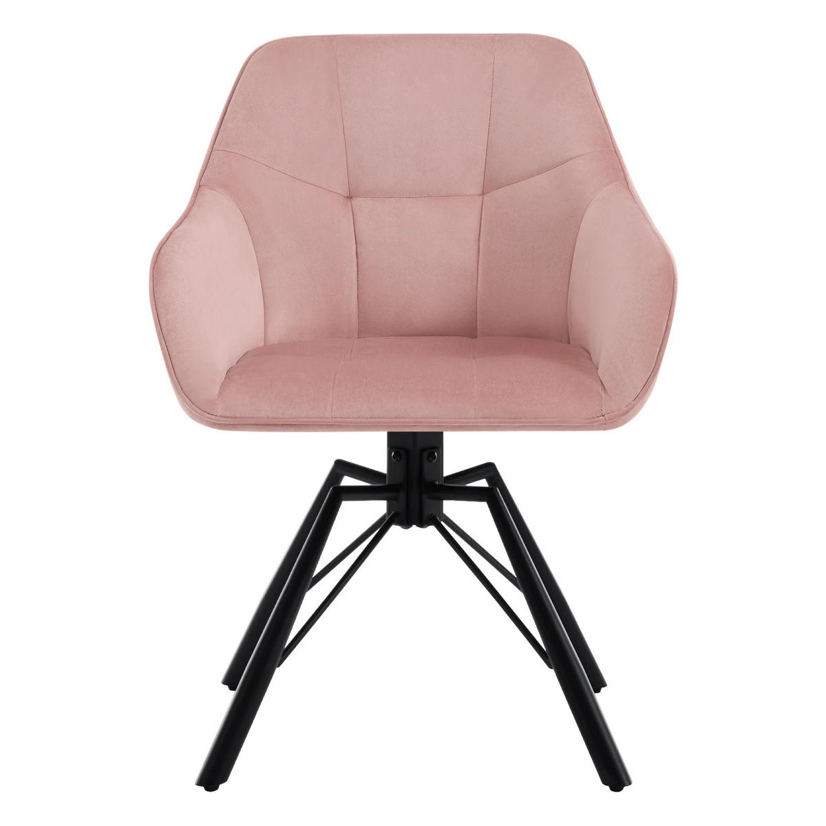ESSZIMMERSTUHL Drehbar Armlehnen Komfort Rosa 2-teilig - Pink, Textil (42/82.5/41cm)