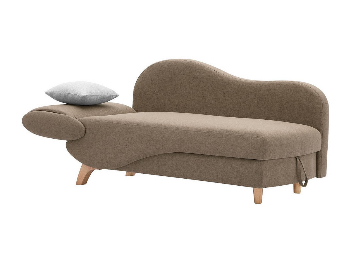 RECAMIERE mit Schlaffunktion - 1 -Sitzer - Polyester - braun - PENELOPE - Braun, Textil (160/81/80cm) - Vente-Unique