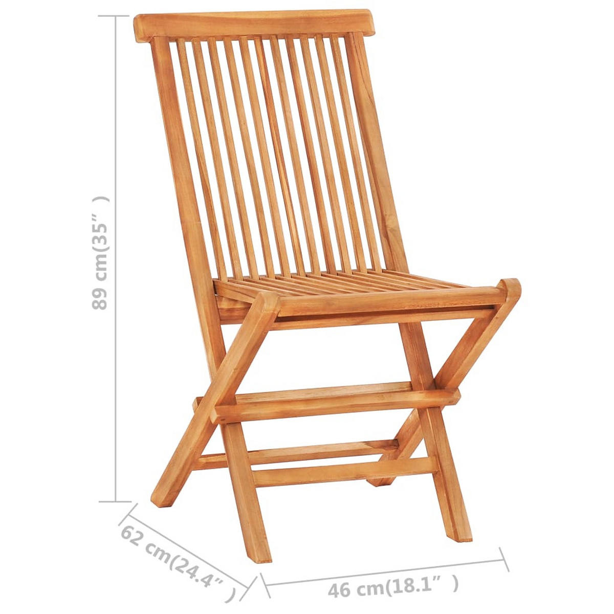 BISTRO-SET 3Er Set Klappbar Teak Massivholz - Braun, Holz - vidaXL