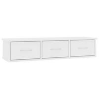 WAND-SCHUBLADENREGAL Weiss 88/26/18,5 Cm Holzwerkstoff - Weiß, Holzwerkstoff (26/18.5/88cm) - vidaXL