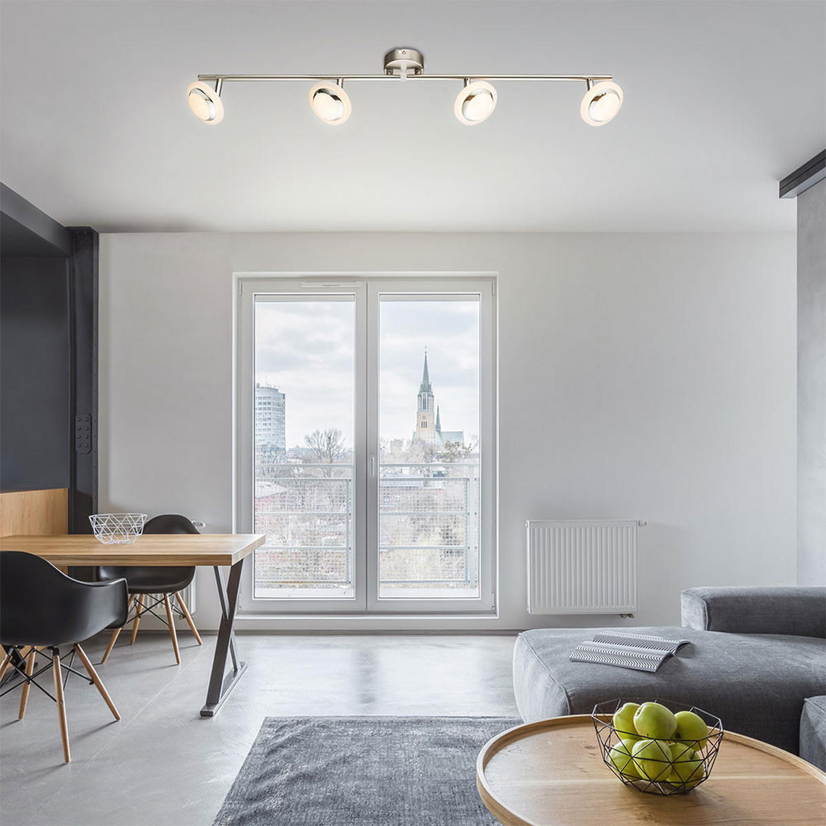 LED DECKENLEUCHTE Metall Silber - Silberfarben, Metall (80/10/13.5cm) - Globo Lighting