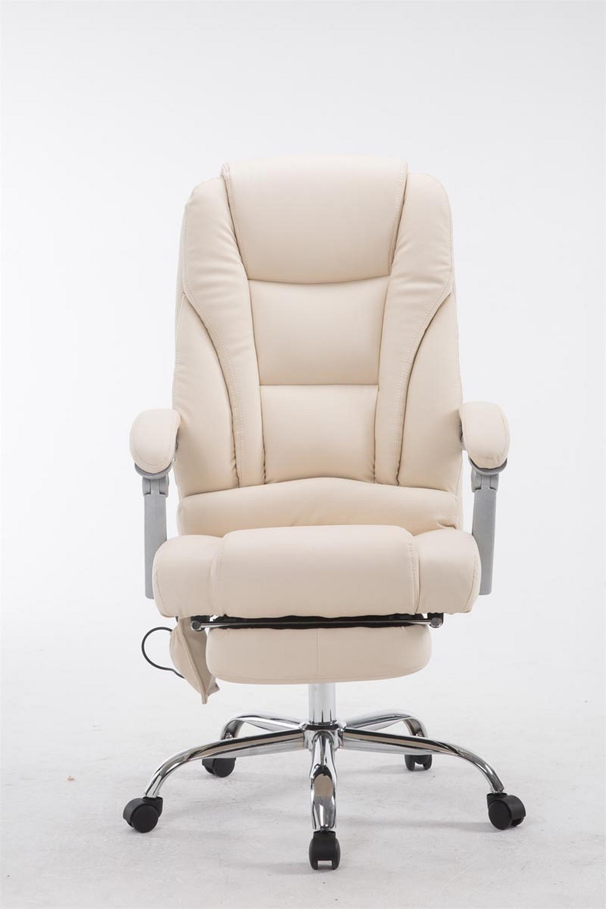 BÜROSTUHL Pacira-N, Kunstleder mit Massagefunktion Creme - Creme, Textil/Metall (68/127/64cm) - TPFLiving