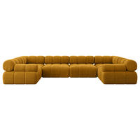 WOHNLANDSCHAFT modulares Sofa Birno-U2 - 380x190x70 cm Senfgelb Cord - Currygelb, Holzwerkstoff/Textil (380/70/190cm) - ALTDECOR