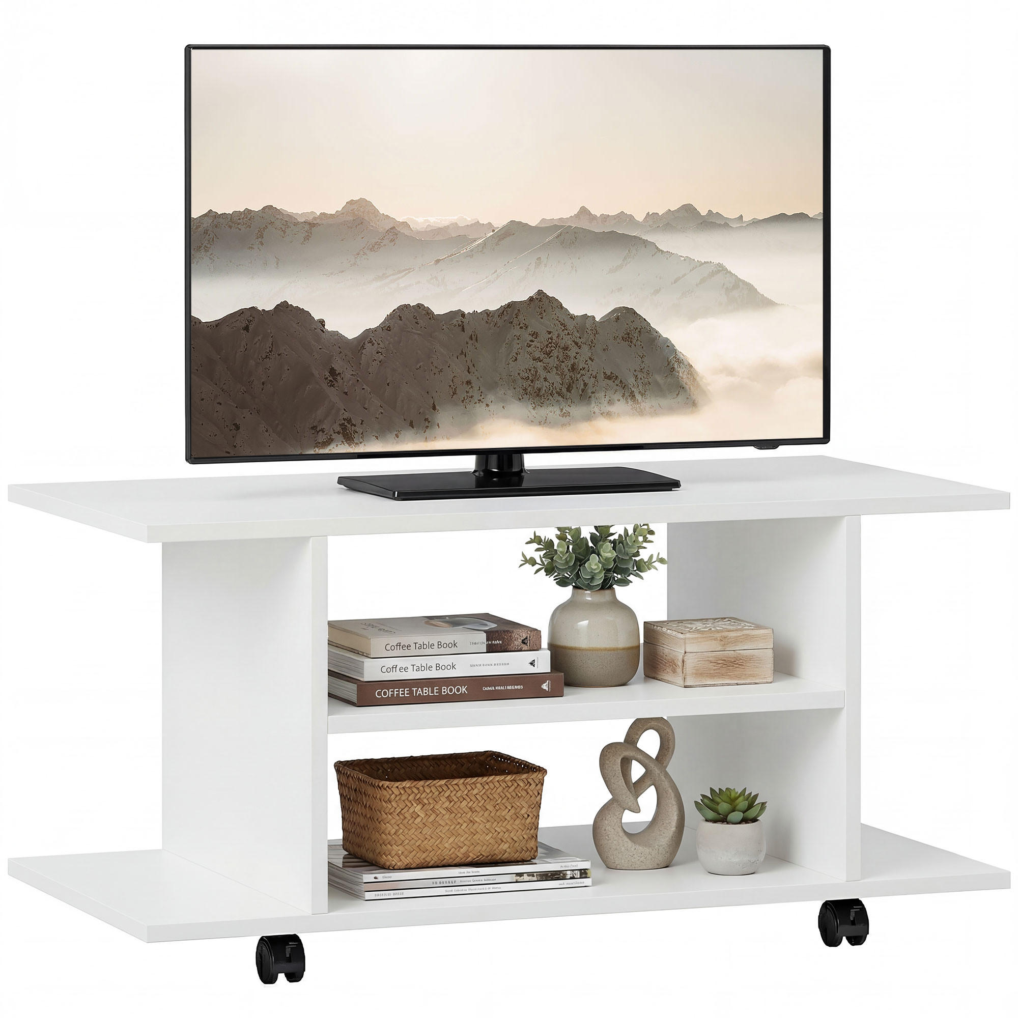 TV-MÖBEL Weiß 1 Stück - Weiß, Holzwerkstoff (80/40/40cm) - GiPP