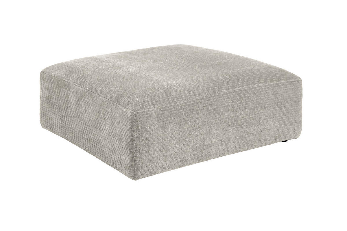 SOFA SITZELEMENT SEPHI Silber Cord - Silberfarben/Schwarz, Kunststoff/Textil (107/39/107cm) - KAWOLA