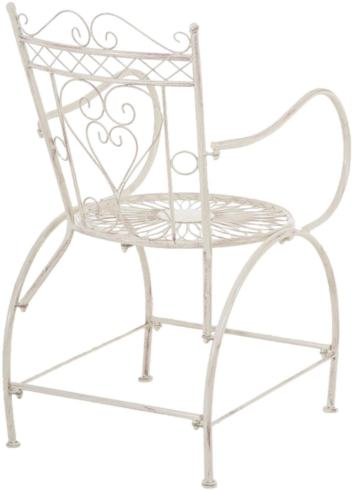 GARTENSTUHL Metall Antik-Creme - Creme, Metall (48/88/60cm) - CLP