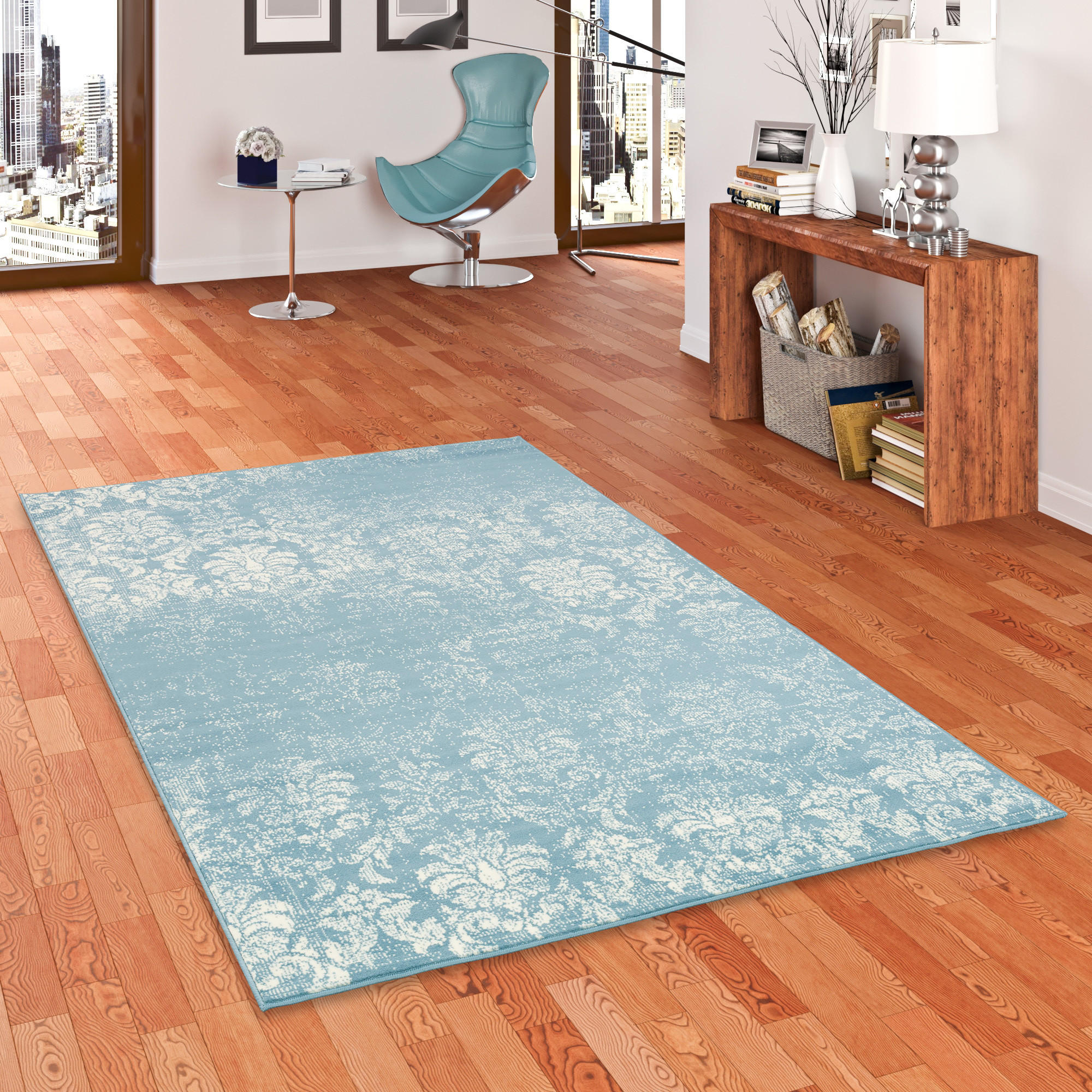 DESIGNER TEPPICH PASSION PASTELL VINTAGE - Blau, Textil (80/150cm) - Pergamon