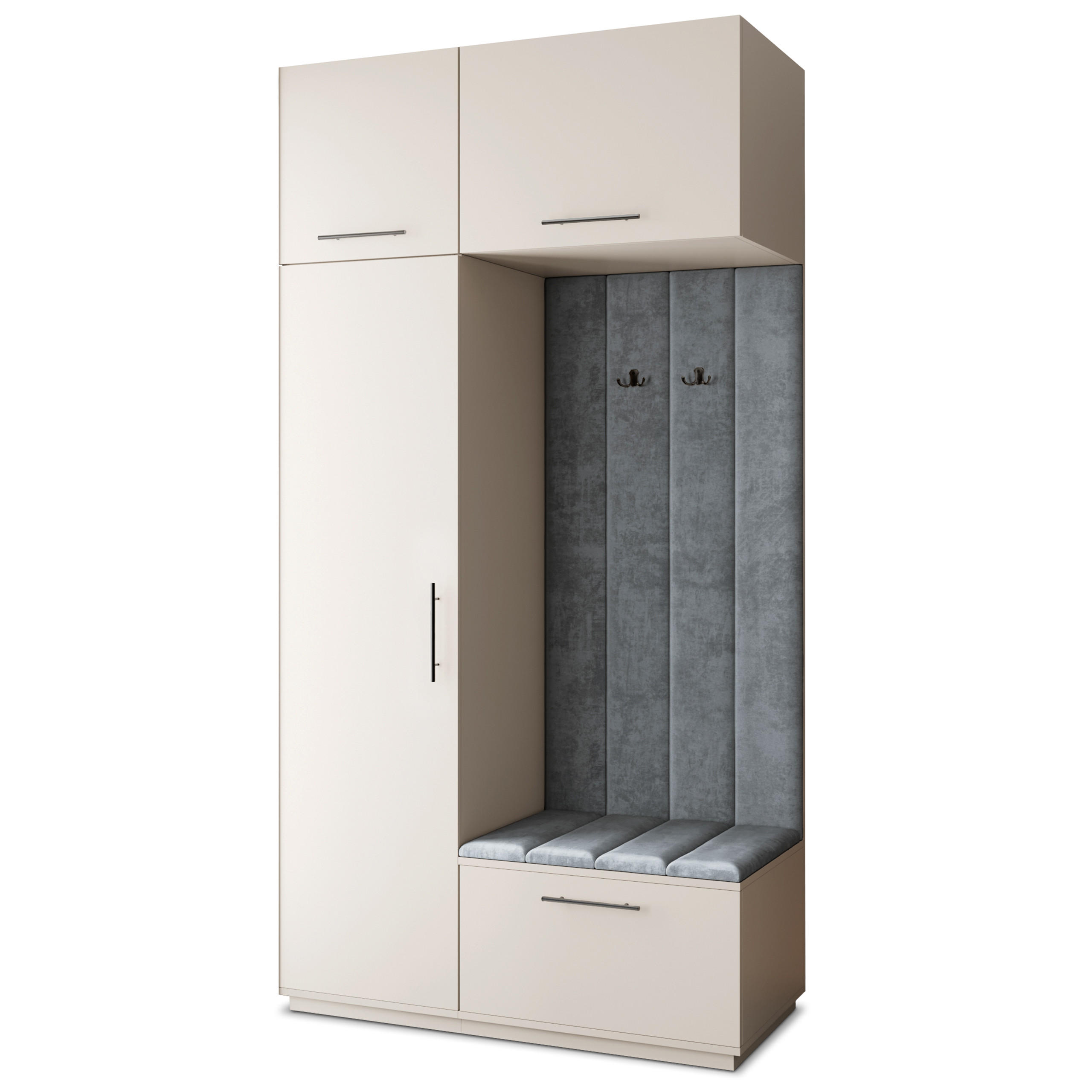 Masseno Garderobenschrank Kaschmir, Grau 120x240x60 cm