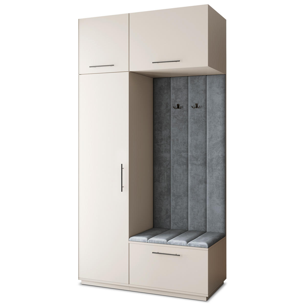 GARDEROBENSCHRANK REMA 120/240/60 cm Modern Garderobe-Set Kaschmir - Kaschmir/Grau, Holzwerkstoff (120/240/60cm) - MASSENO