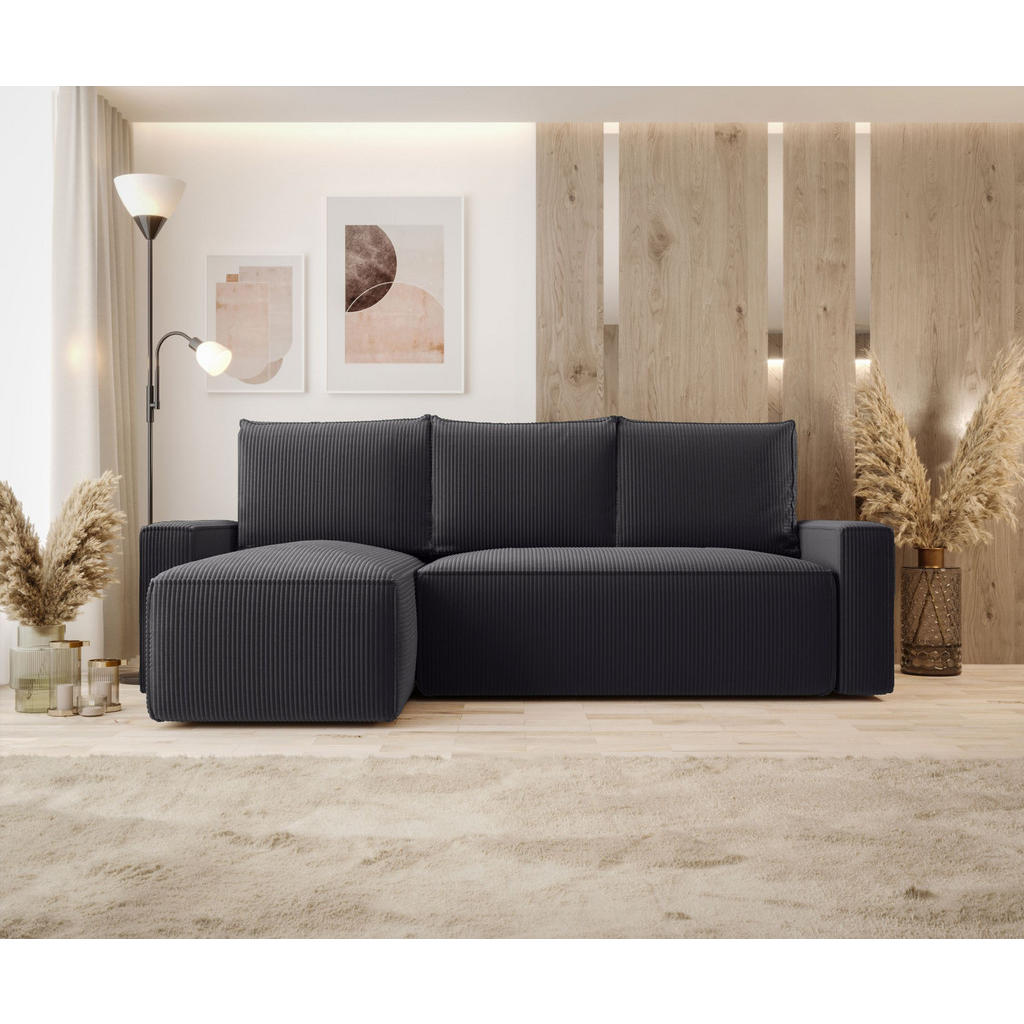 Thumbnail - Bedante Ecksofa, Graphit, Textil, L-Form, 232x140 cm, Wohnzimmer, Sofas & Couches, Wohnlandschaften, Ecksofas