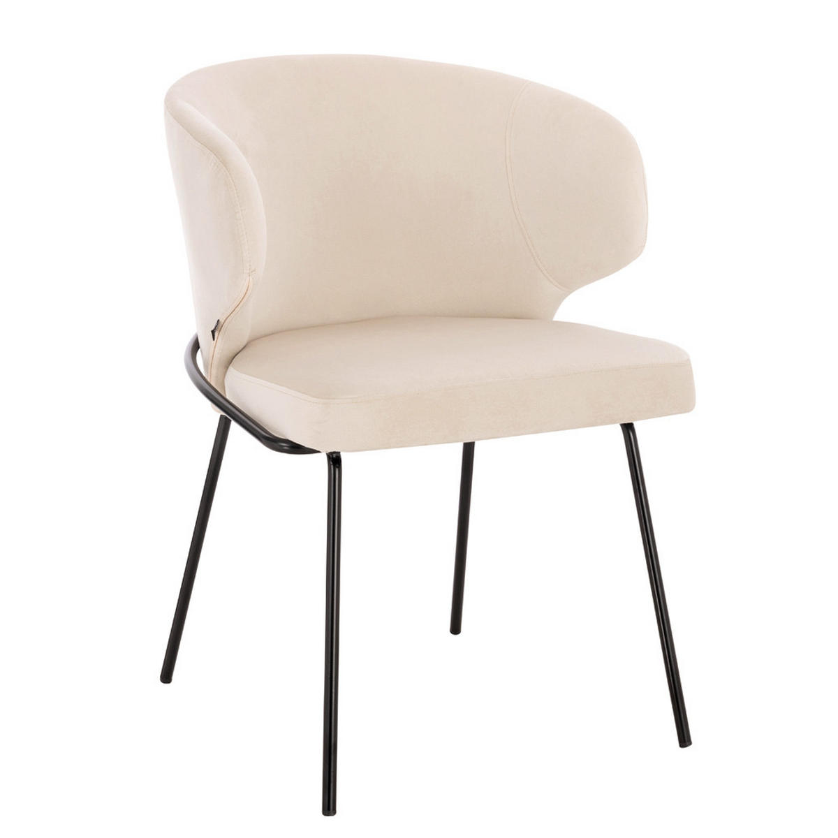 ESSZIMMERSTUHL AMARA - Menge: 2, Farbe: Samt Beige - Beige, Kunststoff (79/59/55cm) - Home Deluxe