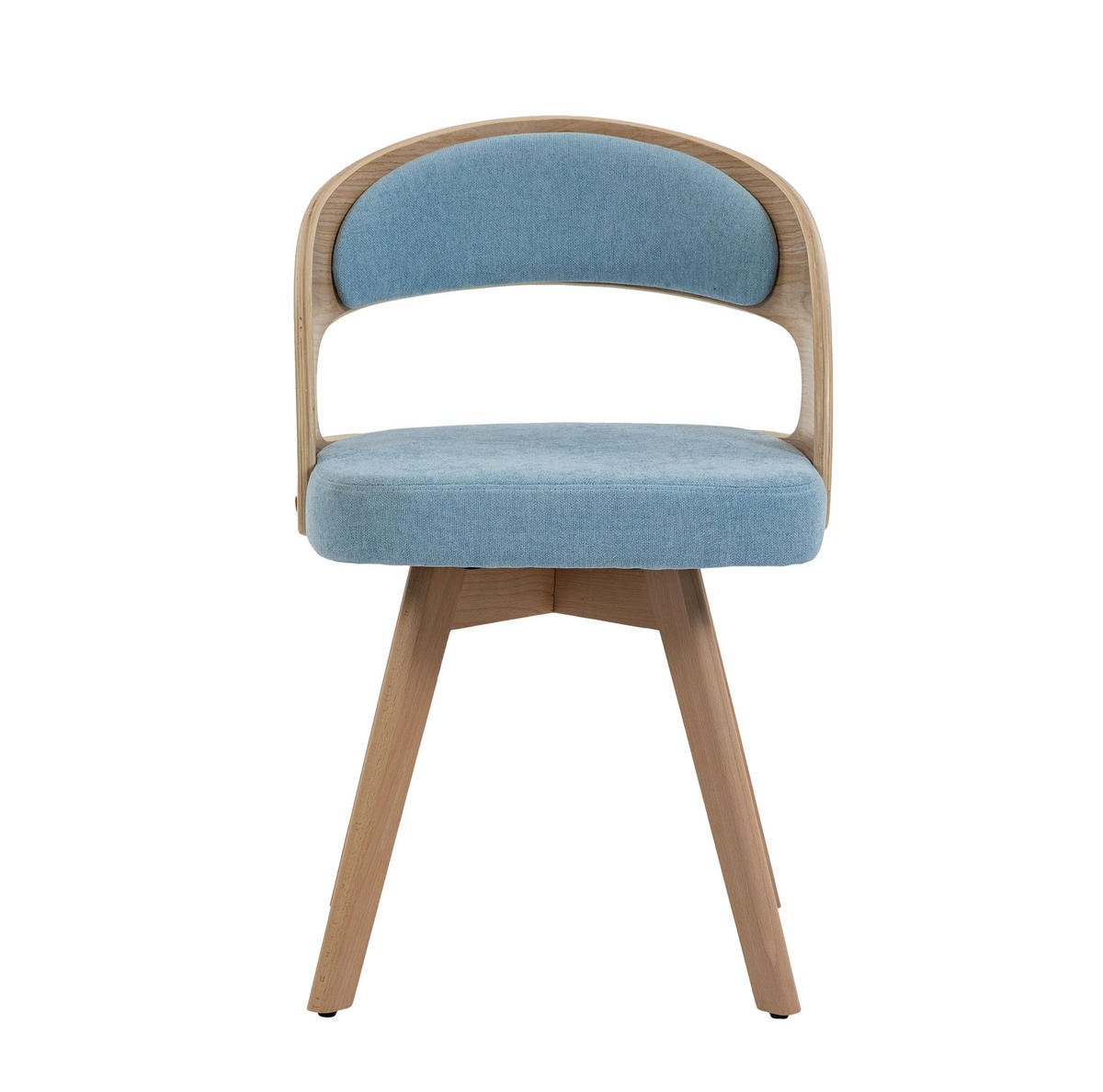 ESSZIMMERSTUHL drehbar ca. 44 x 41 x 75 cm Leinen Blau - Blau, Holz (44/72/41cm) - Meubliv