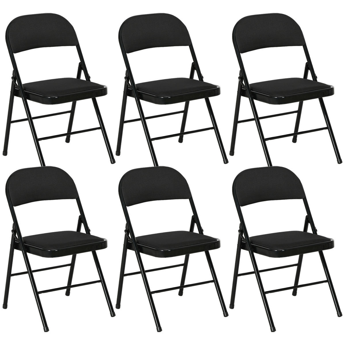 KLAPPSESSEL Schwarz 6 Stück - Schwarz, Metall (45/78/46cm) - GiPP