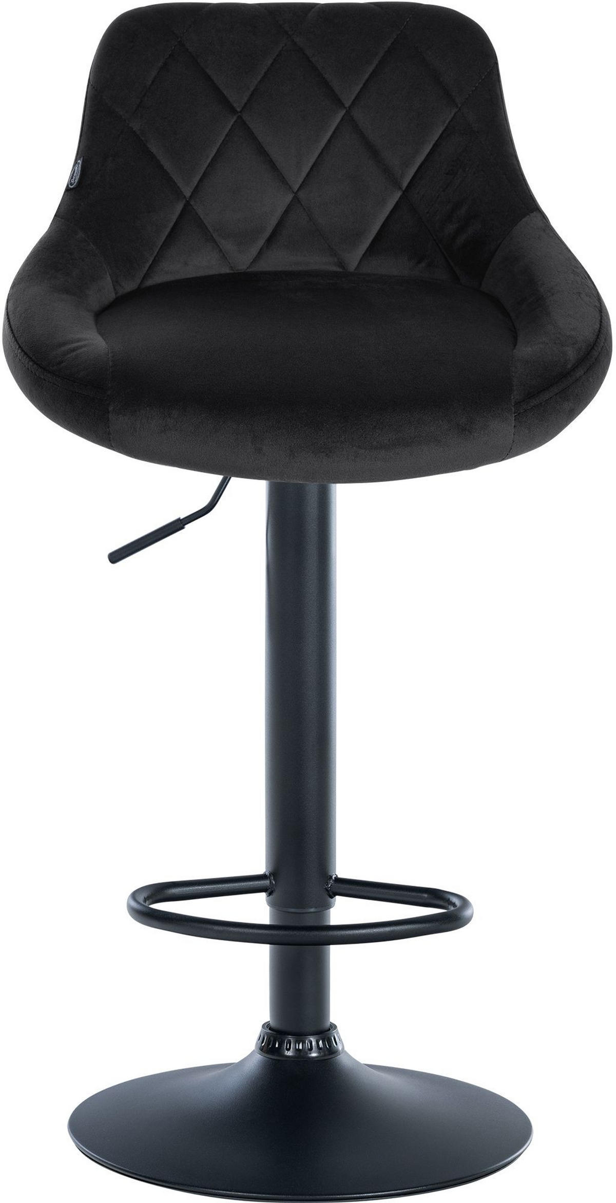 BARHOCKER 2er Set Samt schwarz - Schwarz, Textil/Metall (46/83/49cm) - CLP