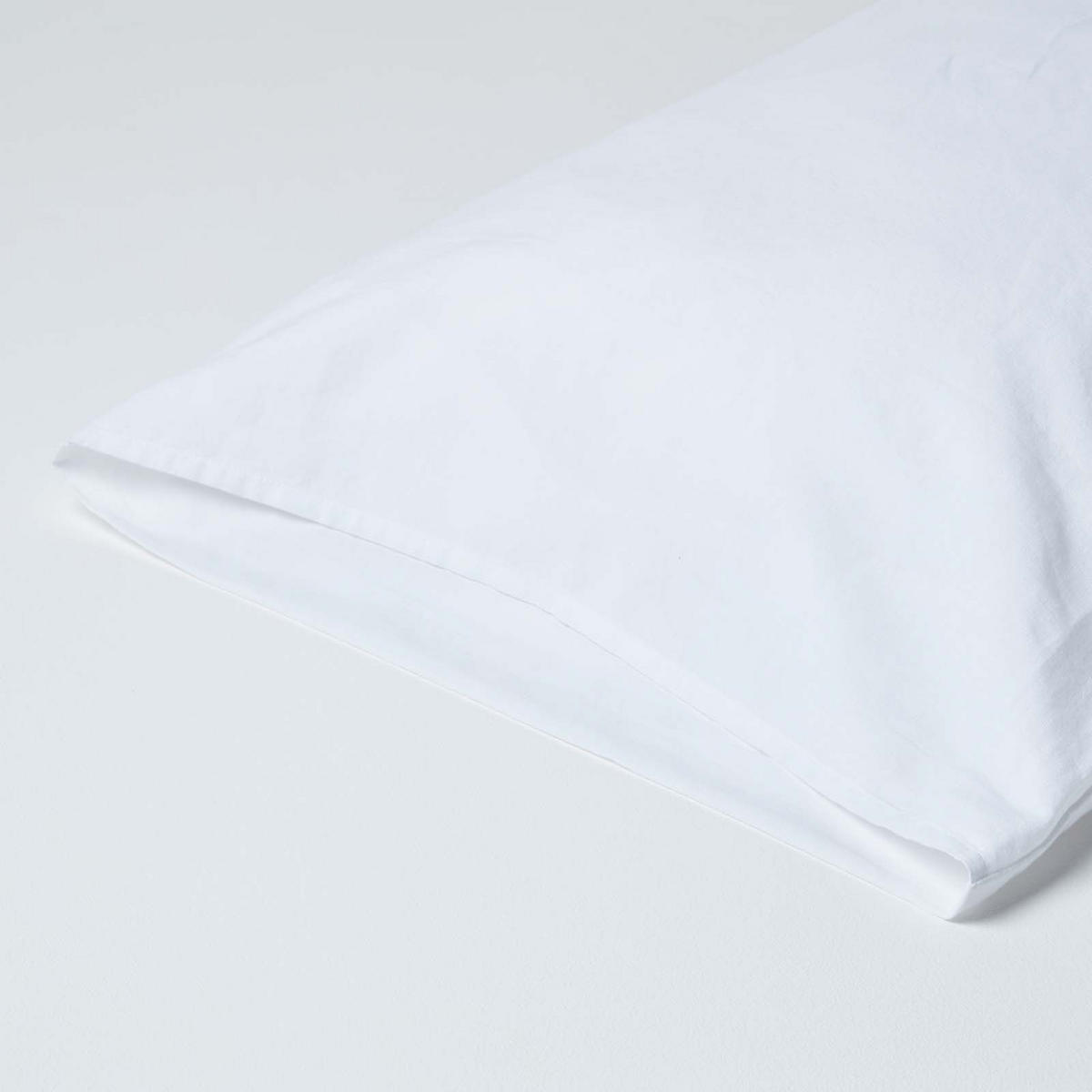SEITENSCHLÄFERKISSENBEZUG Leinen, 48/136 cm - Weiß, Textil (50/140cm) - Homescapes
