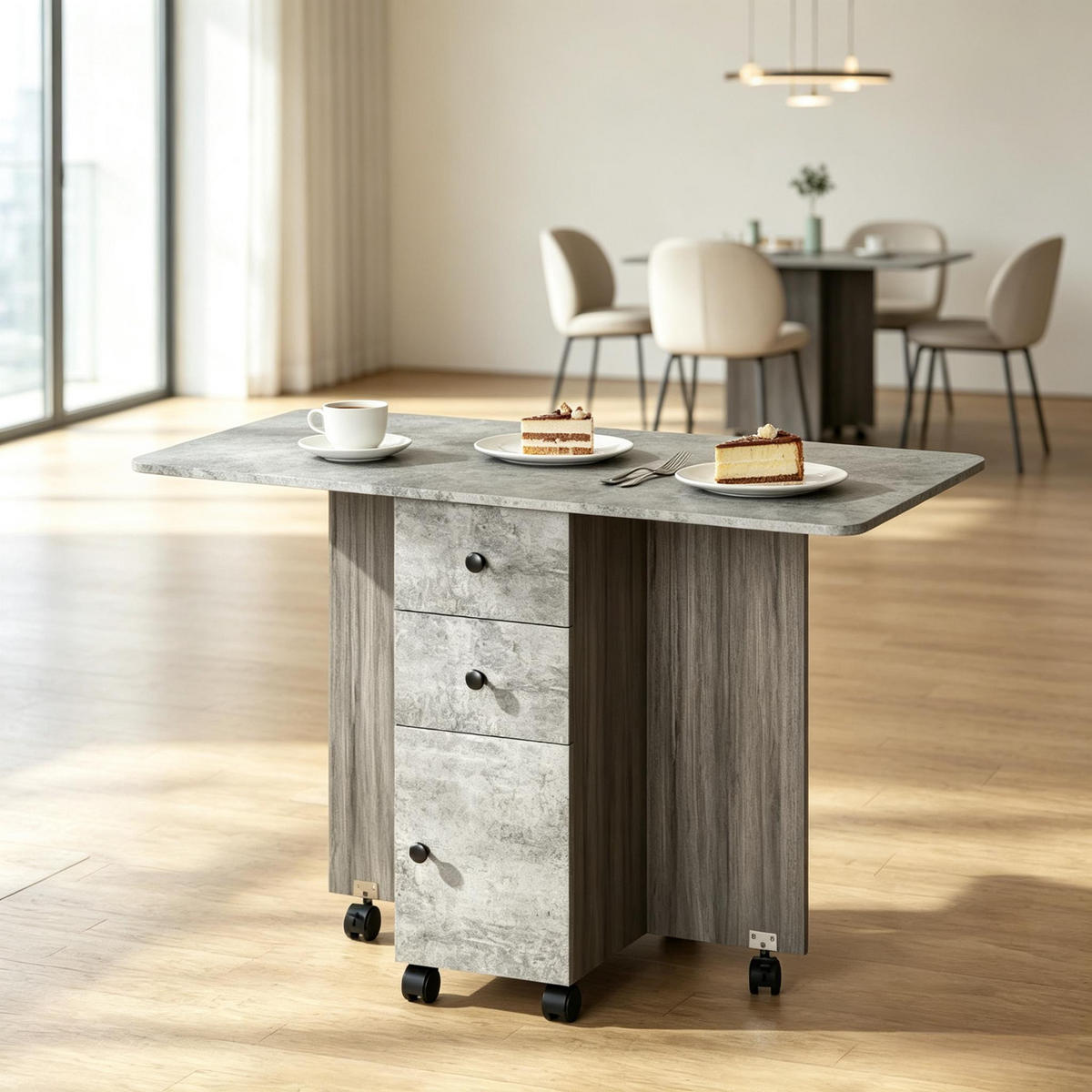 ESSTISCH 120/60/76,5 cm, Grau - Grau, Holzwerkstoff (120/60/76.5cm)