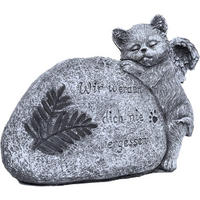 STEINFIGUR Grabschmuck Katze Wir Werden Dich nie vergessen frostfest - Grau, Stein (15/8/18cm) - stoneandstyle