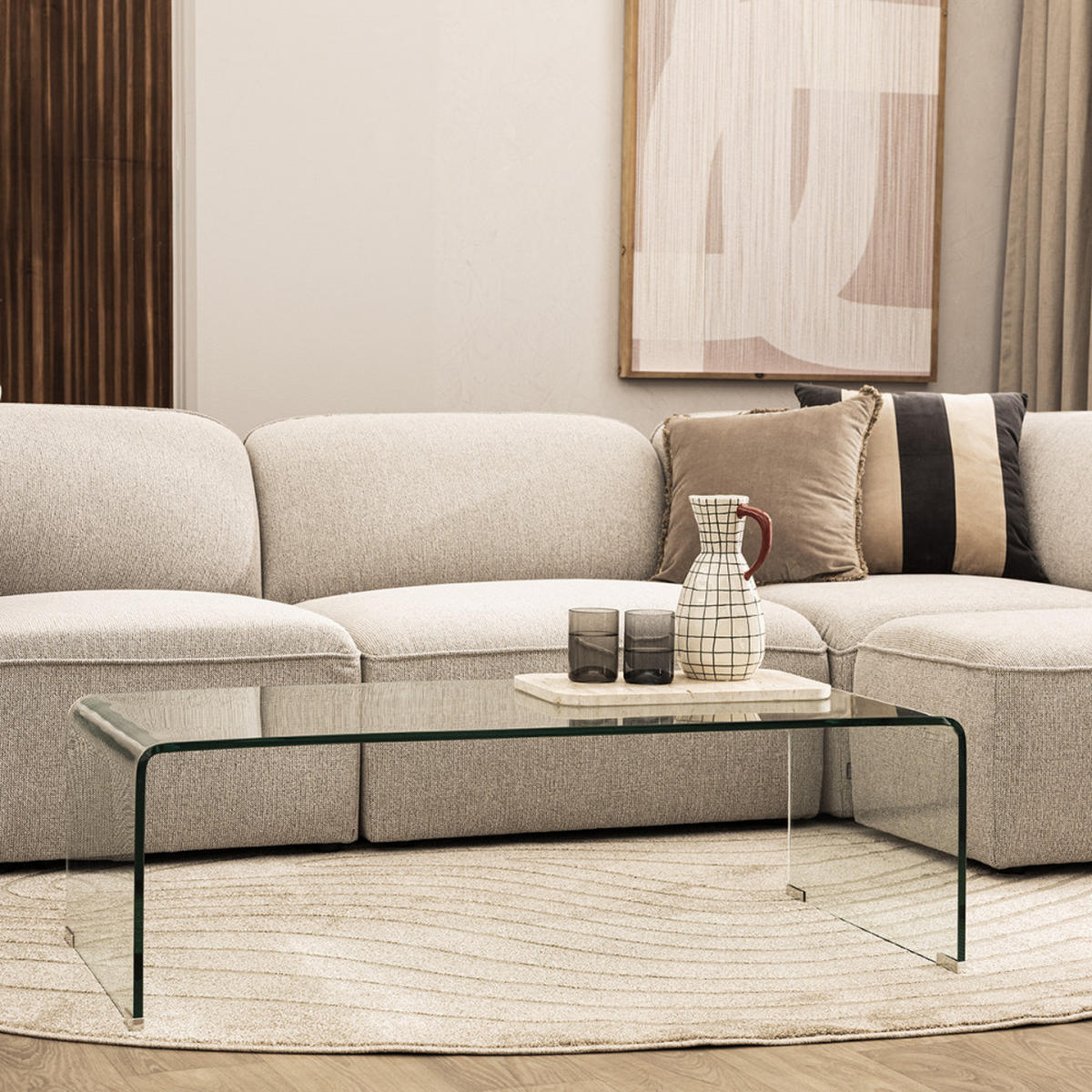 COUCHTISCH - Glas - Transparent - Transparent, Glas (110/55/35cm) - Drawer