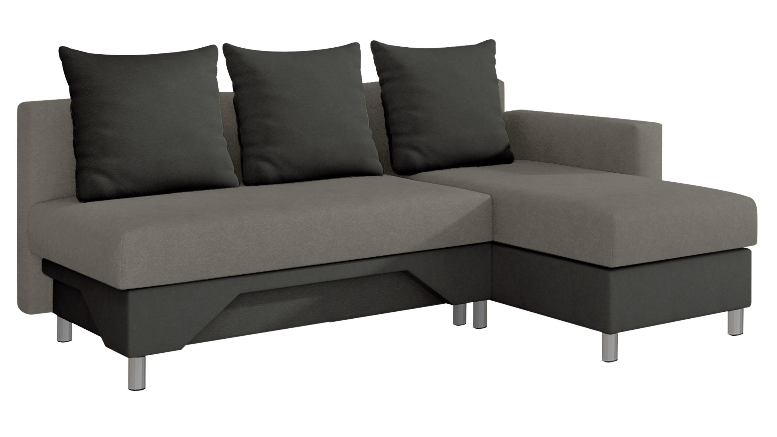 ECKSOFA Tom, Seite: Rechts - Grau, Holz/Kunststoff (215/133cm) - MIRJAN24