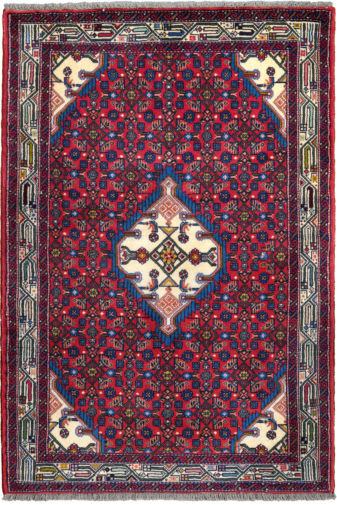 TEPPICH Assadabad Rot 154/107 cm Schurwolle - Rot, Textil (107/154cm) - Looma