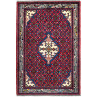 TEPPICH Assadabad Rot 154/107 cm Schurwolle - Rot, Textil (107/154cm) - Looma