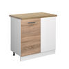 ECKUNTERSCHRANK R-Line Sonoma 86 cm, AP Eiche - Weiß/Sonoma Eiche, Holzwerkstoff (86/81.6/60cm) - Vicco