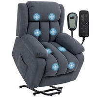 FERNSEHSESSEL,ELEKTRISCH Aufstehhilfe Liege-Massagefunktion,dunkelgrau - Grau, Textil (91/103/93cm) - Vallsero