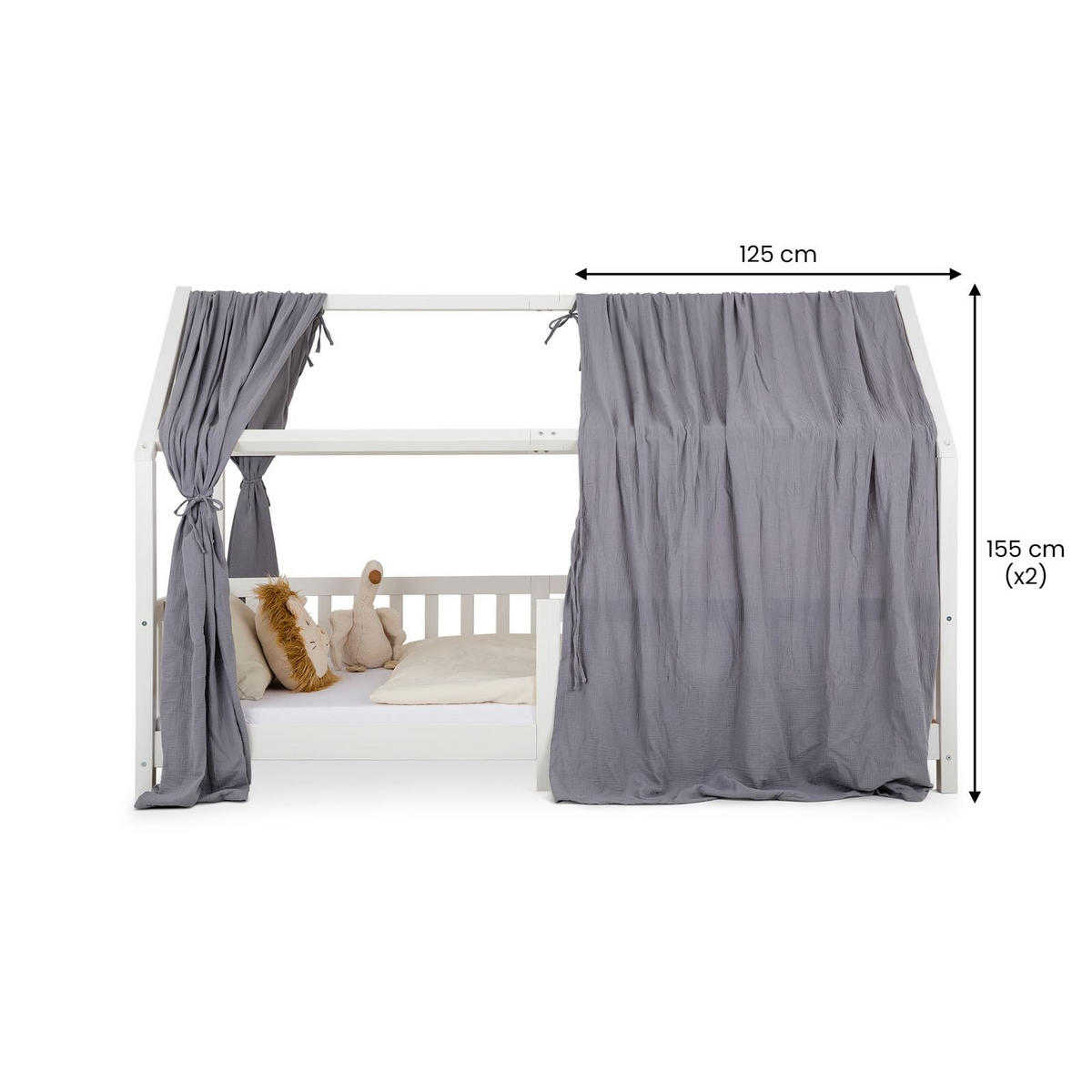 HAUSBETT-HIMMEL NENA grau - Grau, Textil - IDIMEX