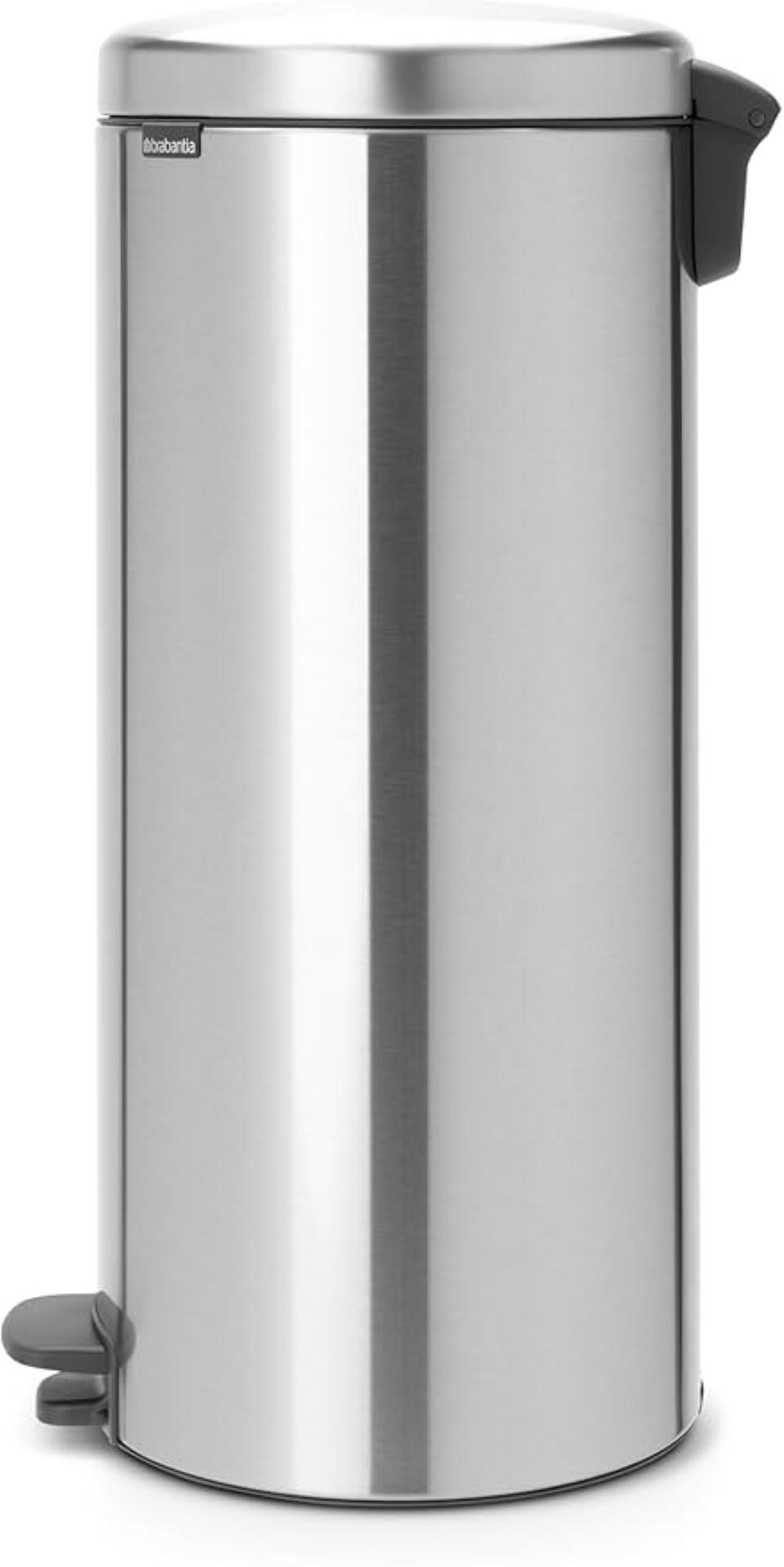 MÜLLEIMER klassisch Mit Soft Verschluss 30 Liter 67,9 x 29,3 x 38 cm Metall Edelstahl Matt - Grau, Metall (29.3/67.9/38cm) - PROREGAL