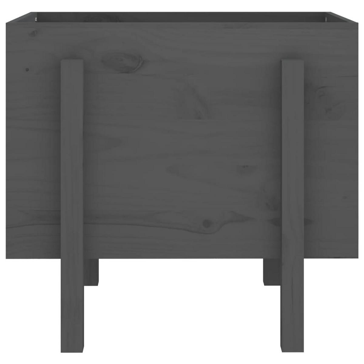 PFLANZKÜBEL Grau 62x50x57 cm Massivholz Kiefer - Grau, Holz (62/57/50cm)