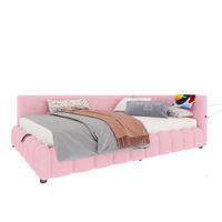 POLSTERBETT 140/200 cm Rosa aus Vliesimitat mit Stauraum - Rosa, Textil (140/200cm) - OKMYHOME