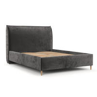 POLSTERBETT Mira 120/200 cm Anthrazit im Lotta Stoff - Anthrazit/Naturfarben, Holz/Holzwerkstoff (120/200cm) - AltaBeds