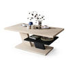 COUCHTISCH rechteckig Beige - Schwarz mit Ablage - Beige/Schwarz, Holzwerkstoff (60/110/45cm) - designimpex