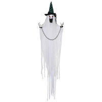 HALLOWEENDEKO DE-42087 Gefangenengeist mit Heulen und Bewegung - Weiß, Metall (88/204/16cm) - ComfortXL