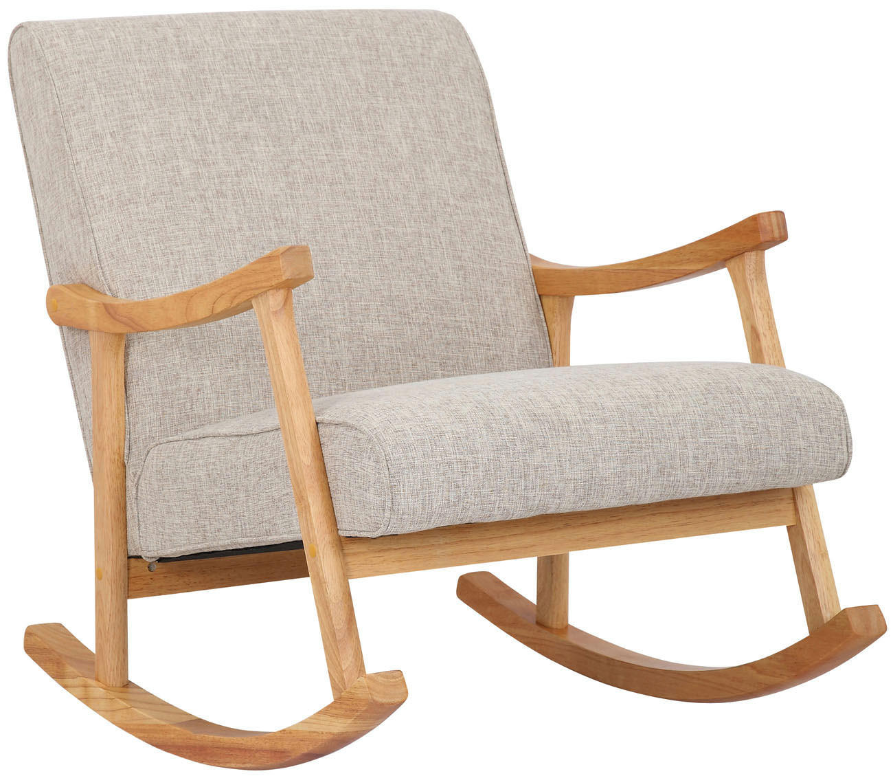 SCHAUKELSTUHL Stoff creme - Creme, Holz/Textil (67/82/92cm) - CLP