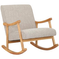 SCHAUKELSTUHL Morello Stoff, Gestell Kautschukhokz natur Creme - Creme/Naturfarben, Holz/Textil (67/82/92cm) - TPFLiving