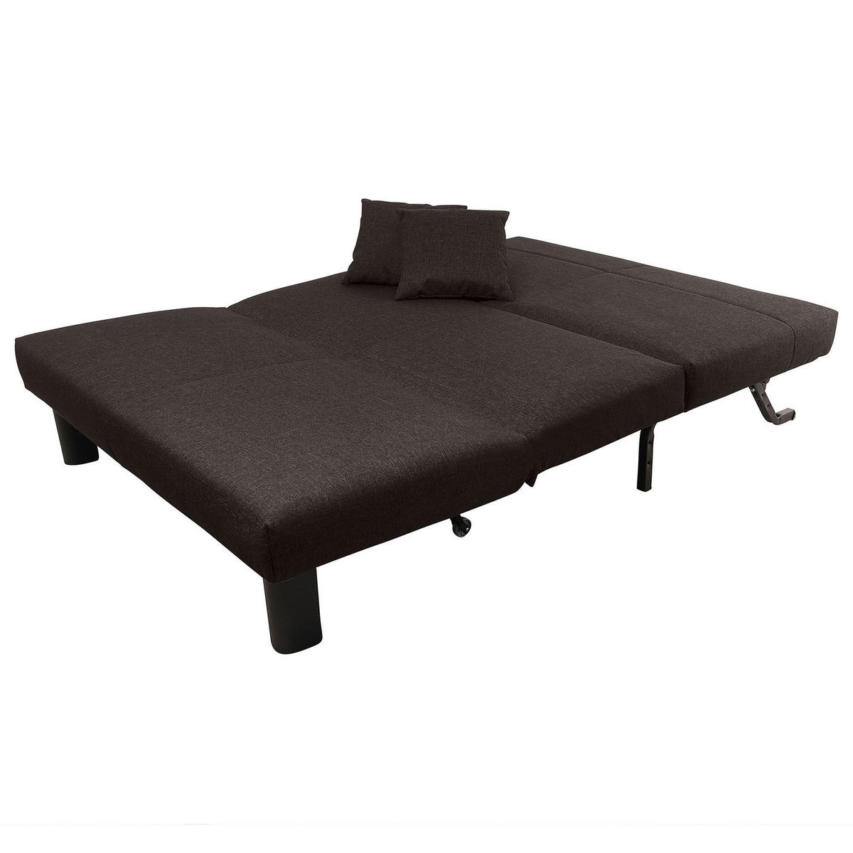 FALTSOFA Kalomira Bezug Flachgewebe Metall schwarz / schoko - Dunkelbraun, Kunststoff (145/84/100cm) - 58aufmkessel