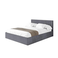 POLSTERBETT mit Bettkasten und Lattenrost, Boxbett ohne Matratze - PARI 180x200 Dunkelgrau - Dunkelgrau, Holzwerkstoff/Textil (180/200cm) - ALTDECOR